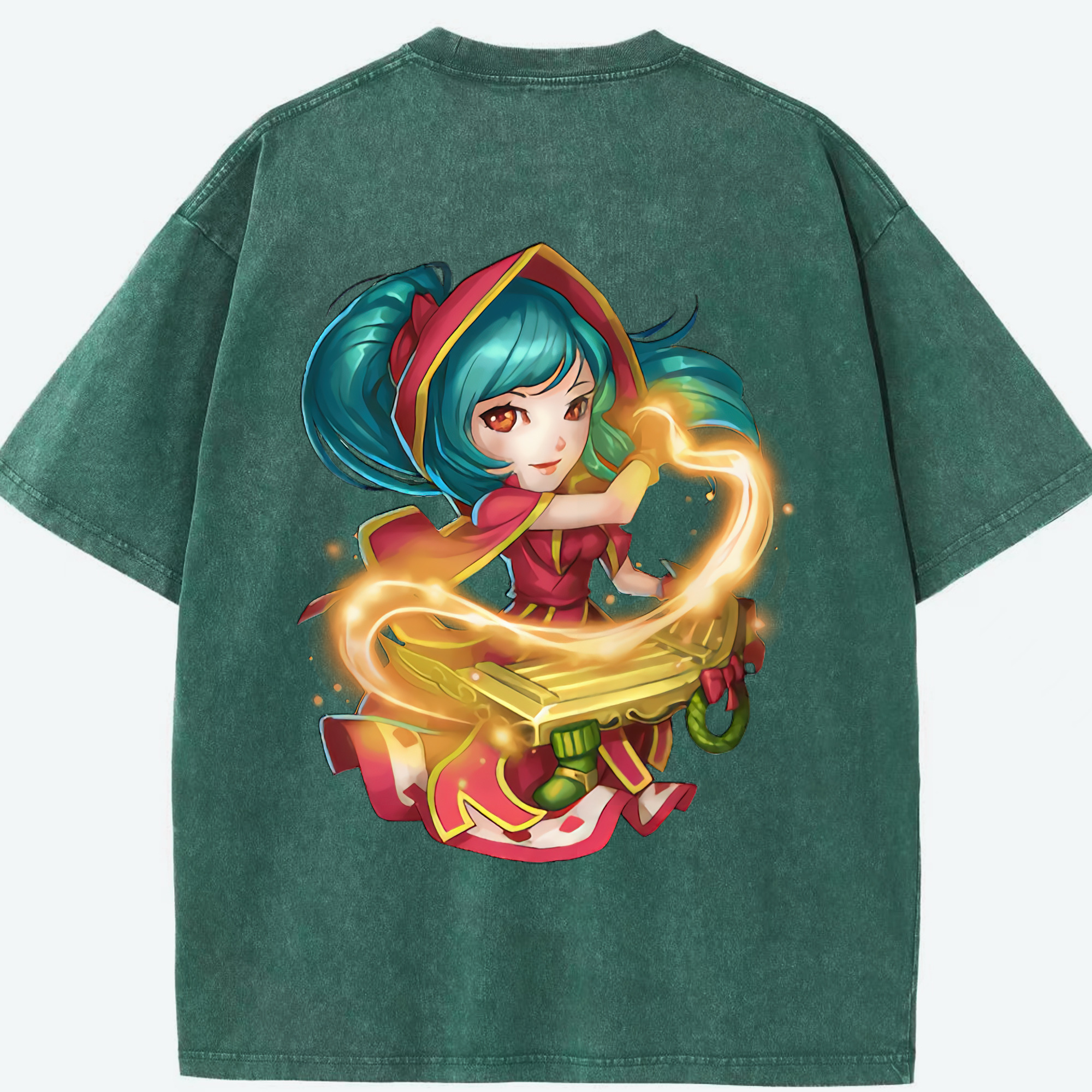 リーグ・オブ・レジェンド League of Legends LOL 綿100% ヴィンテージ風 半袖Tシャツ（背面プリント）